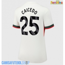 Camisa de time de futebol Chelsea Moises Caicedo #25 Replicas 2º Equipamento Feminina 2025-26 Manga Curta